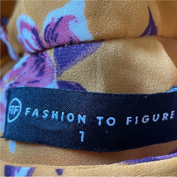 Fashion to Figure Mustard Floral Choker Blouse - Picture 8 of 8